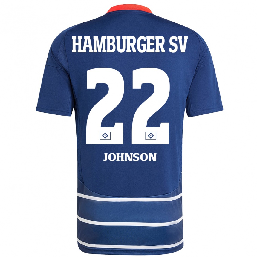 Niño Fútbol Camiseta Emmanuel Johnson #22 Azul Oscuro 2ª Equipación 2024/25 México