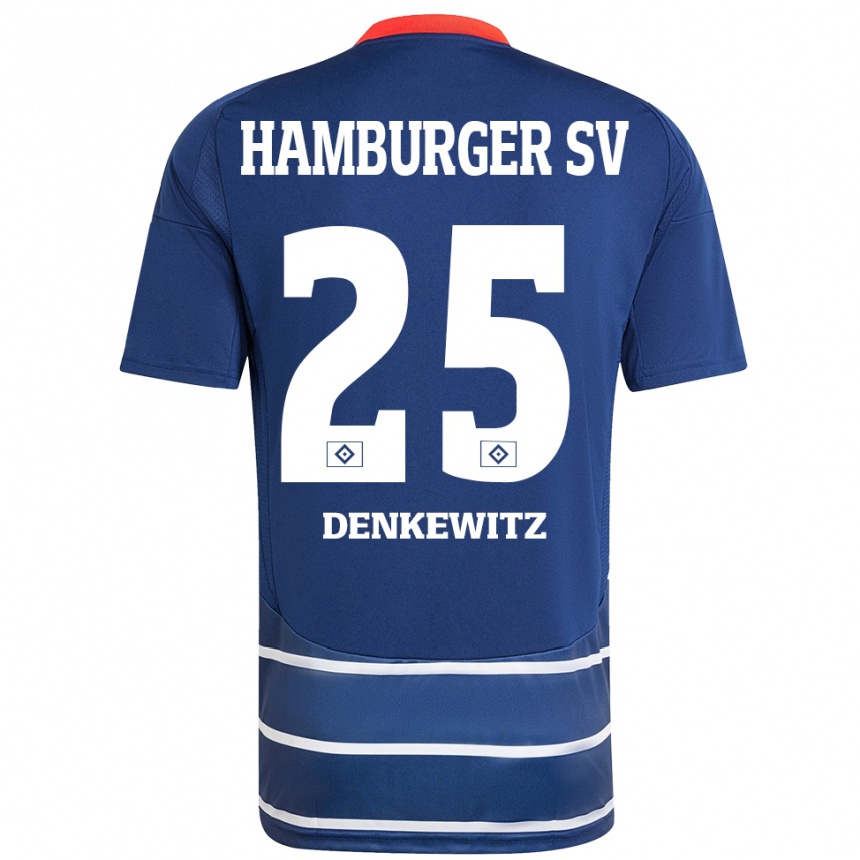 Niño Fútbol Camiseta Nick Denkewitz #25 Azul Oscuro 2ª Equipación 2024/25 México