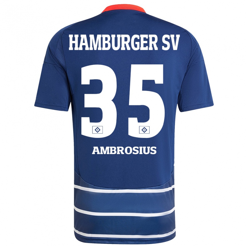 Niño Fútbol Camiseta Stephan Ambrosius #35 Azul Oscuro 2ª Equipación 2024/25 México