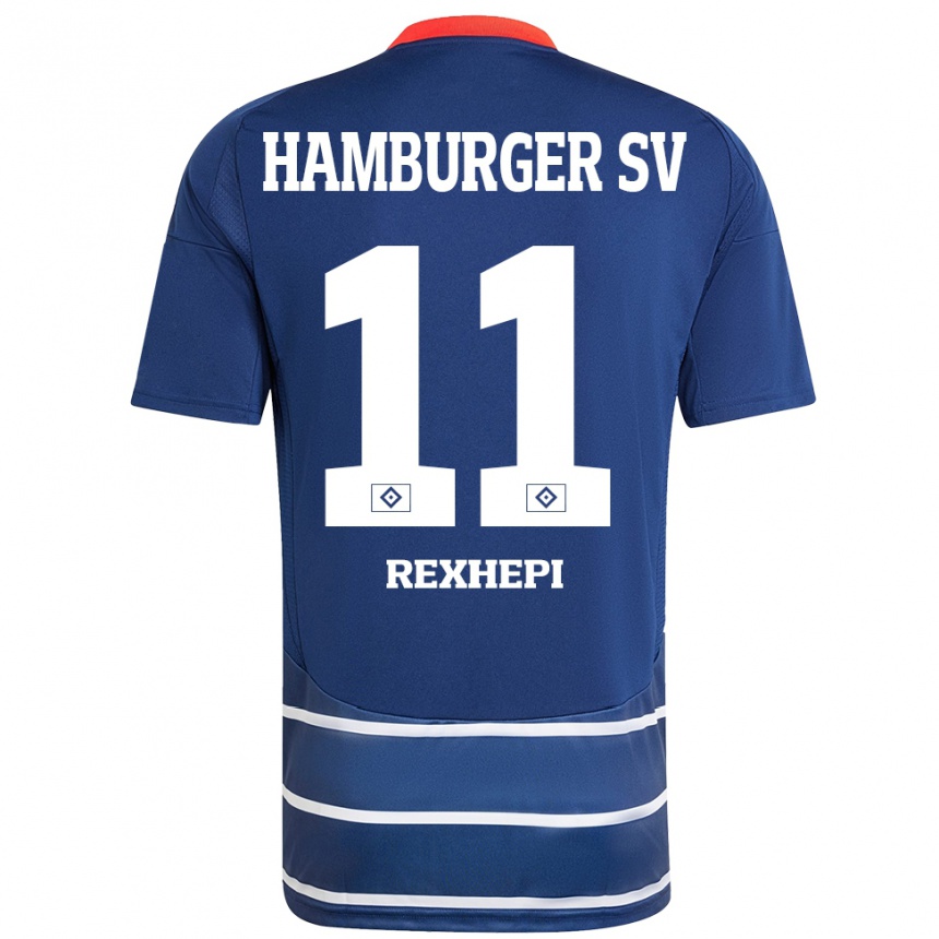 Niño Fútbol Camiseta Arlind Rexhepi #11 Azul Oscuro 2ª Equipación 2024/25 México