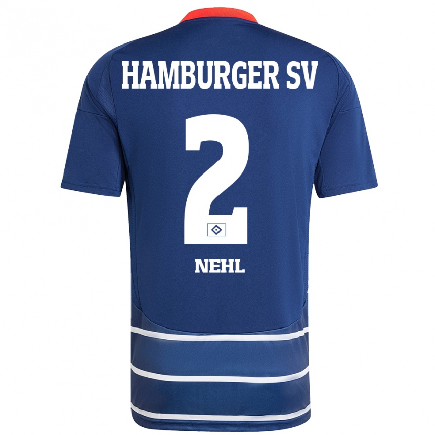 Niño Fútbol Camiseta Julius Nehl #2 Azul Oscuro 2ª Equipación 2024/25 México