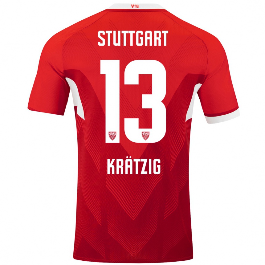 Niño Fútbol Camiseta Frans Krätzig #13 Rojo Blanco 2ª Equipación 2024/25 México