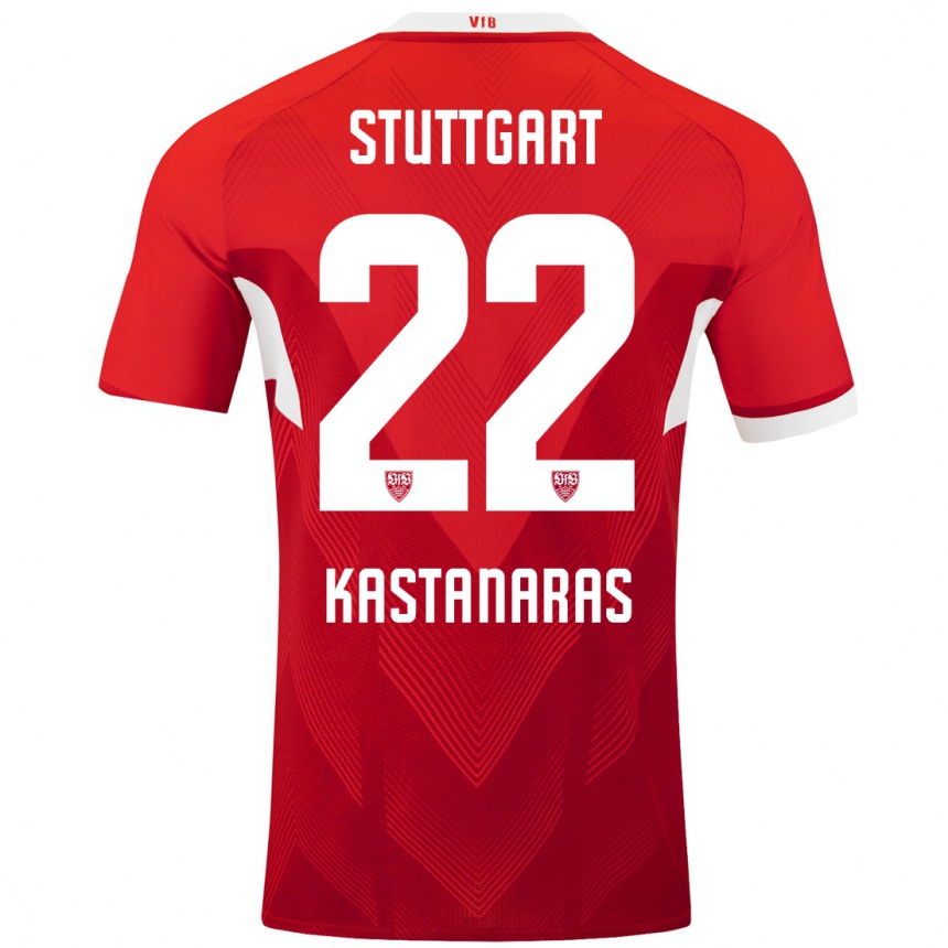 Niño Fútbol Camiseta Thomas Kastanaras #22 Rojo Blanco 2ª Equipación 2024/25 México