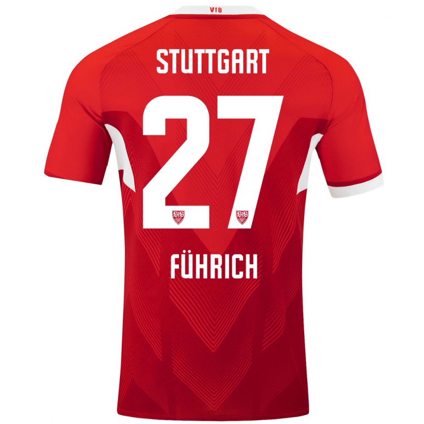 Niño Fútbol Camiseta Chris Führich #27 Rojo Blanco 2ª Equipación 2024/25 México