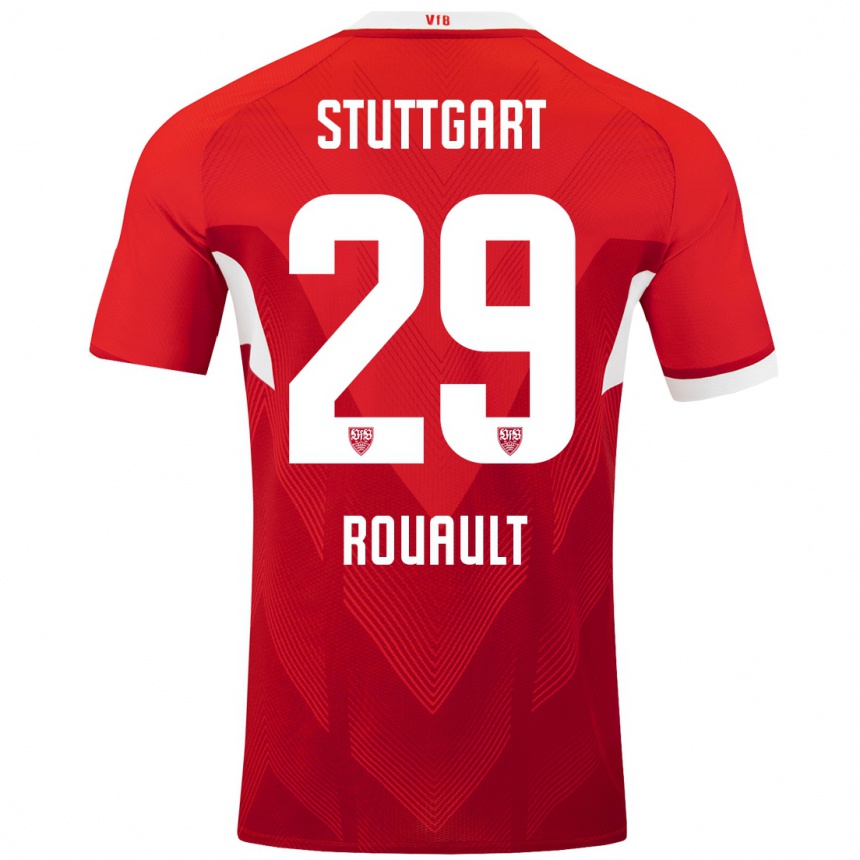 Niño Fútbol Camiseta Anthony Rouault #29 Rojo Blanco 2ª Equipación 2024/25 México