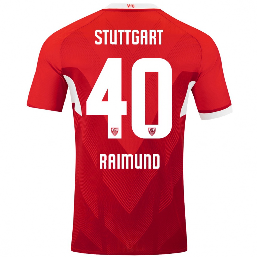 Niño Fútbol Camiseta Luca Raimund #40 Rojo Blanco 2ª Equipación 2024/25 México