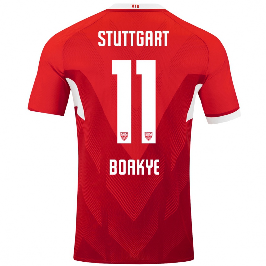 Niño Fútbol Camiseta Benjamin Boakye #11 Rojo Blanco 2ª Equipación 2024/25 México