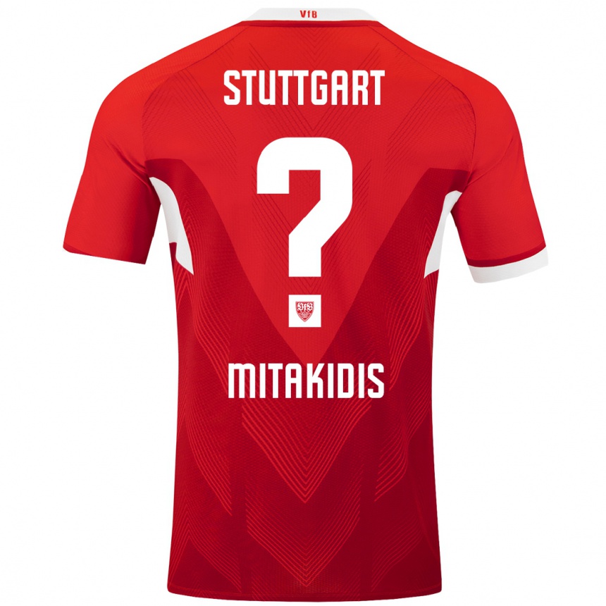 Niño Fútbol Camiseta Dimitrios Mitakidis #0 Rojo Blanco 2ª Equipación 2024/25 México