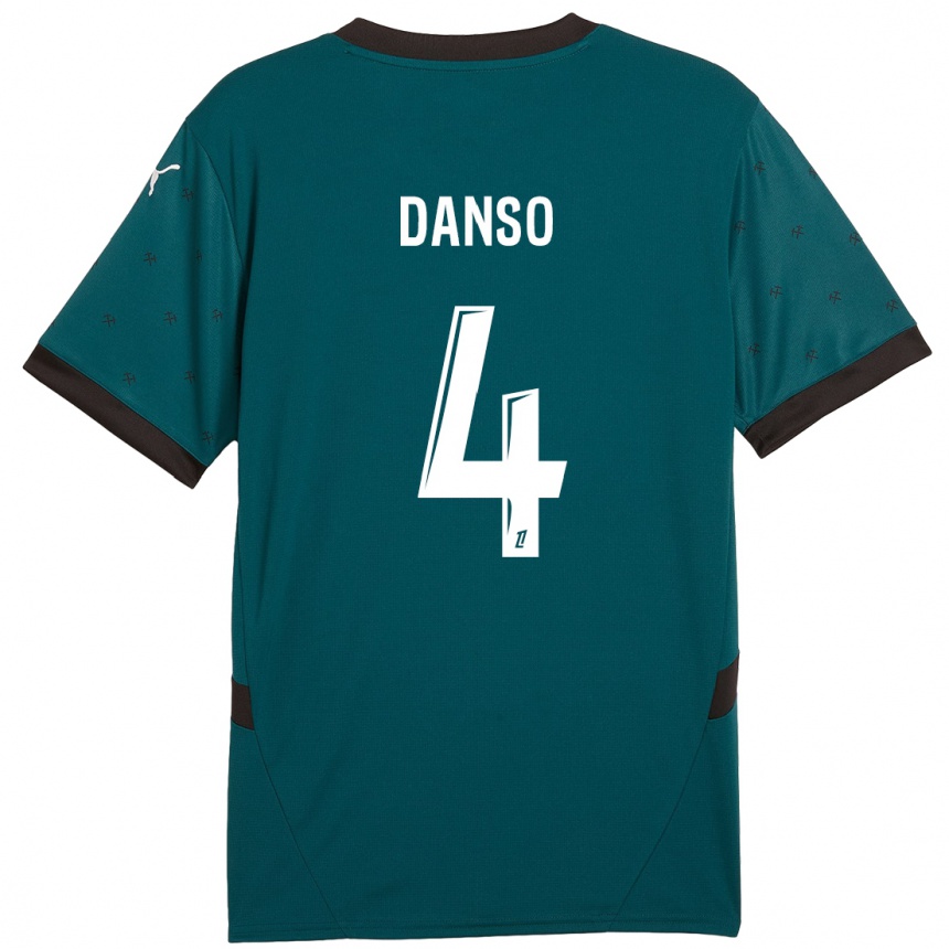 Niño Fútbol Camiseta Kevin Danso #4 Verde Oscuro 2ª Equipación 2024/25 México