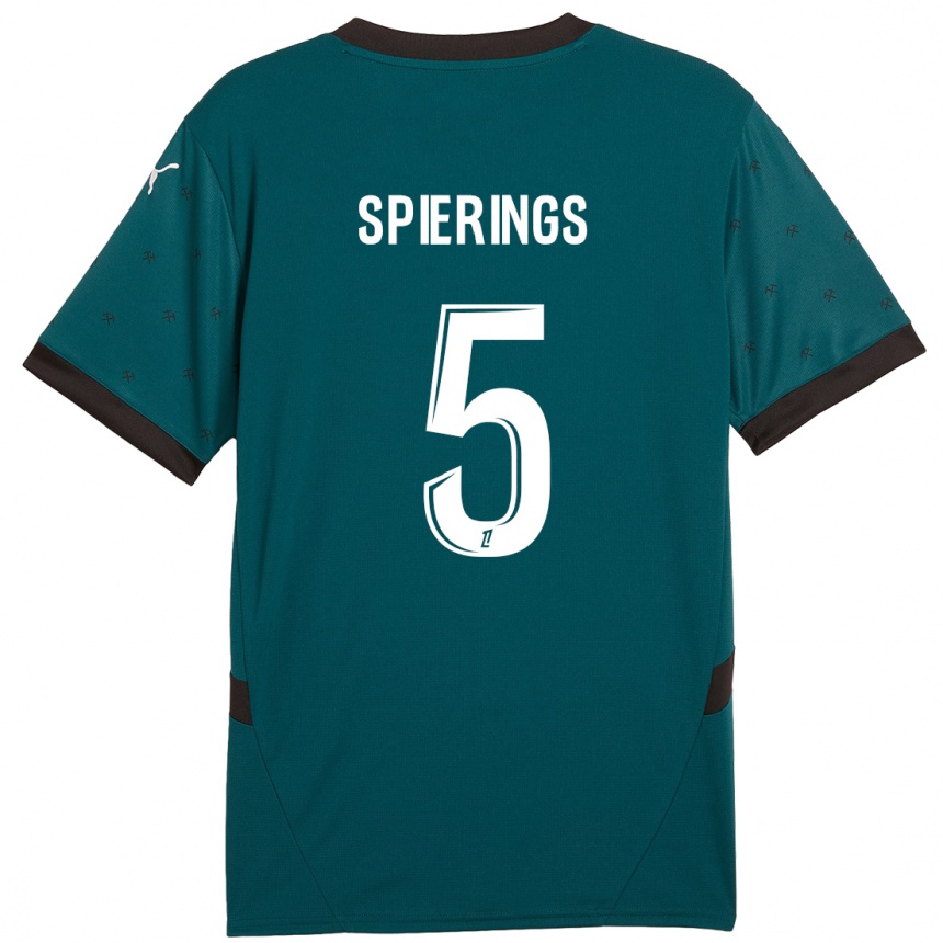 Niño Fútbol Camiseta Stijn Spierings #5 Verde Oscuro 2ª Equipación 2024/25 México