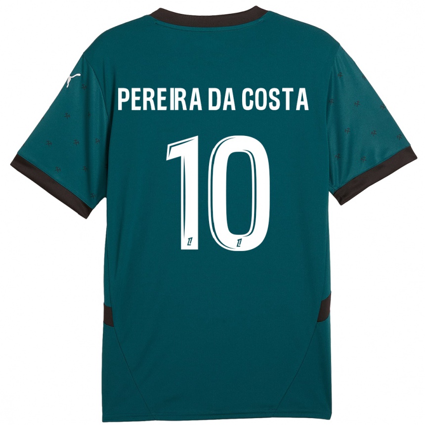 Niño Fútbol Camiseta David Pereira Da Costa #10 Verde Oscuro 2ª Equipación 2024/25 México