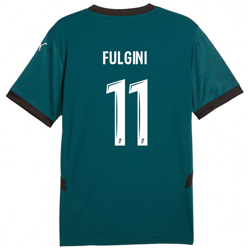 Niño Fútbol Camiseta Angelo Fulgini #11 Verde Oscuro 2ª Equipación 2024/25 México