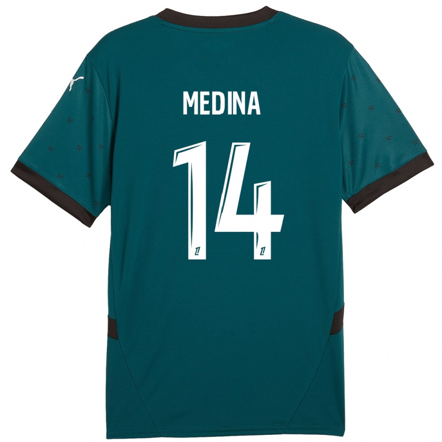 Niño Fútbol Camiseta Facundo Medina #14 Verde Oscuro 2ª Equipación 2024/25 México