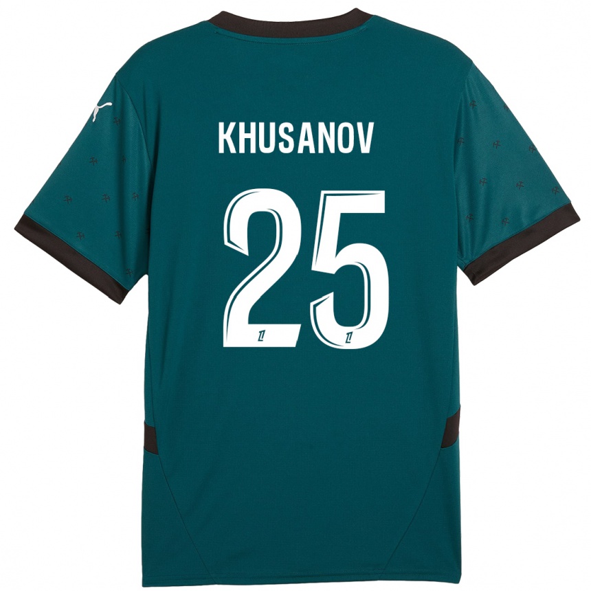 Niño Fútbol Camiseta Abdukodir Khusanov #25 Verde Oscuro 2ª Equipación 2024/25 México