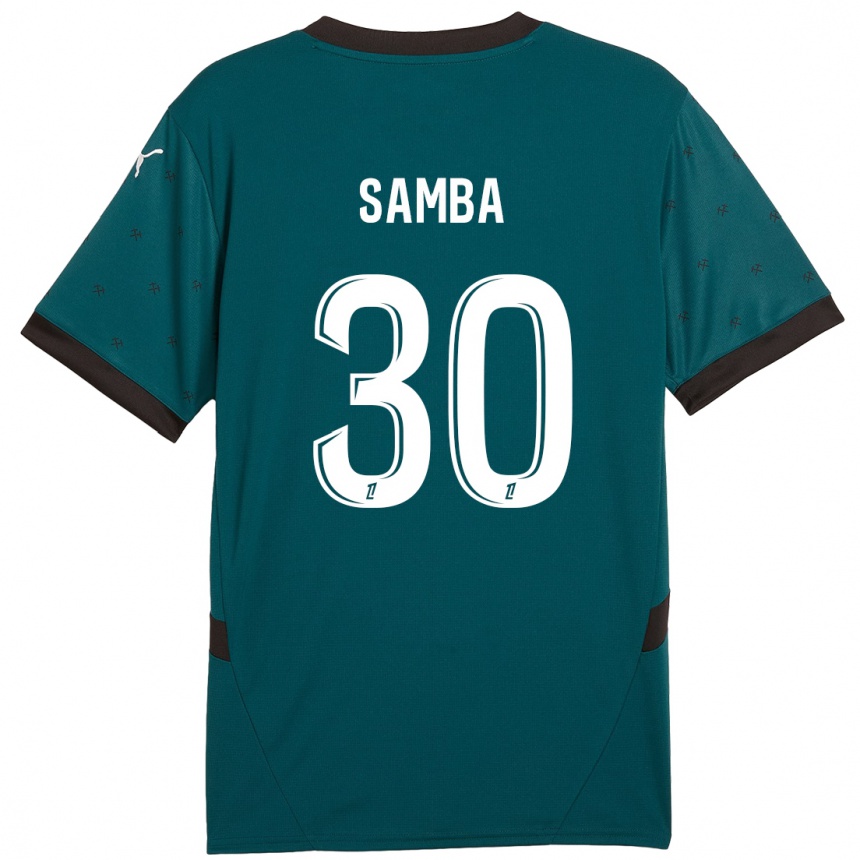 Niño Fútbol Camiseta Brice Samba #30 Verde Oscuro 2ª Equipación 2024/25 México