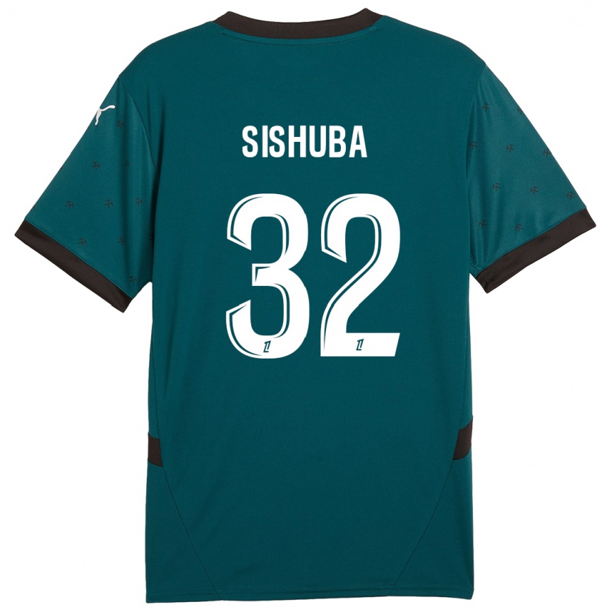 Niño Fútbol Camiseta Ayanda Sishuba #32 Verde Oscuro 2ª Equipación 2024/25 México