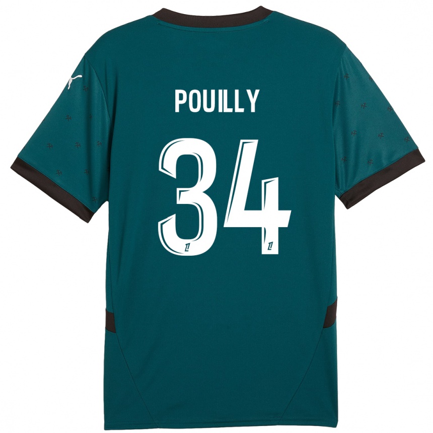 Niño Fútbol Camiseta Tom Pouilly #34 Verde Oscuro 2ª Equipación 2024/25 México