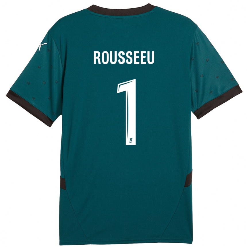 Niño Fútbol Camiseta Justine Rousseeu #1 Verde Oscuro 2ª Equipación 2024/25 México