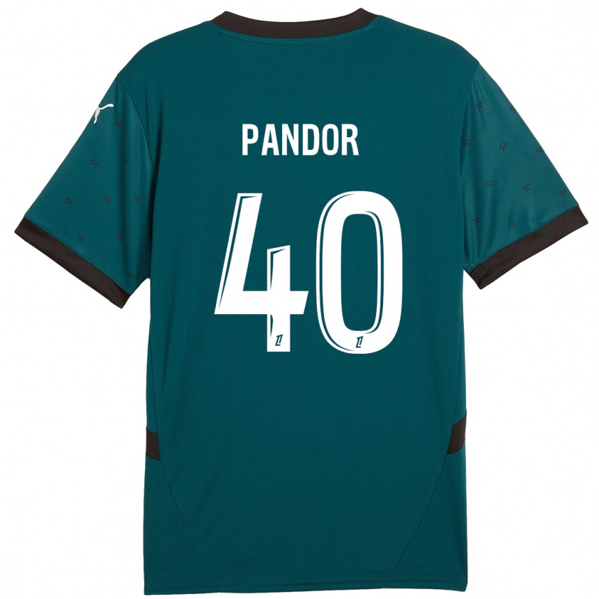 Niño Fútbol Camiseta Yannick Pandor #40 Verde Oscuro 2ª Equipación 2024/25 México