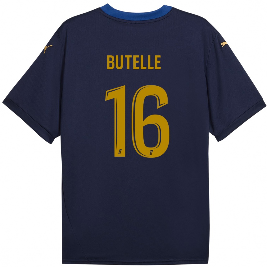 Niño Fútbol Camiseta Ludovic Butelle #16 Azul Marino Dorado 2ª Equipación 2024/25 México