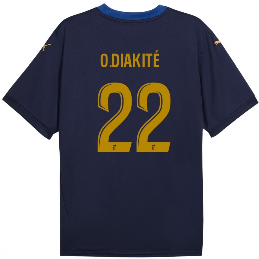 Niño Fútbol Camiseta Oumar Diakité #22 Azul Marino Dorado 2ª Equipación 2024/25 México