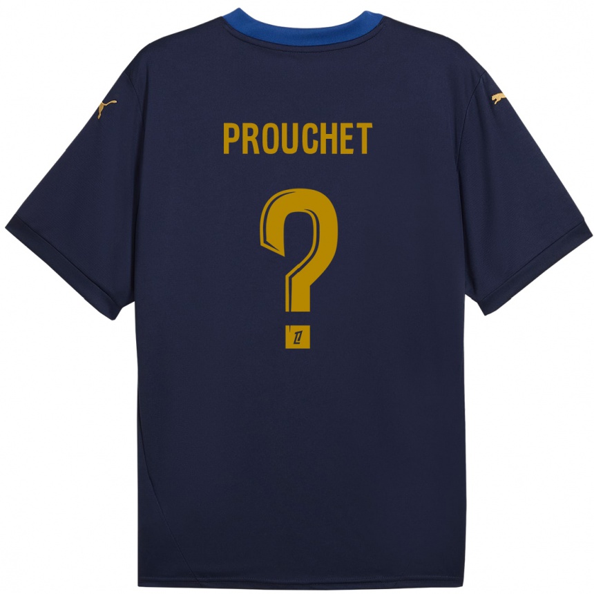 Niño Fútbol Camiseta Killian Prouchet #0 Azul Marino Dorado 2ª Equipación 2024/25 México