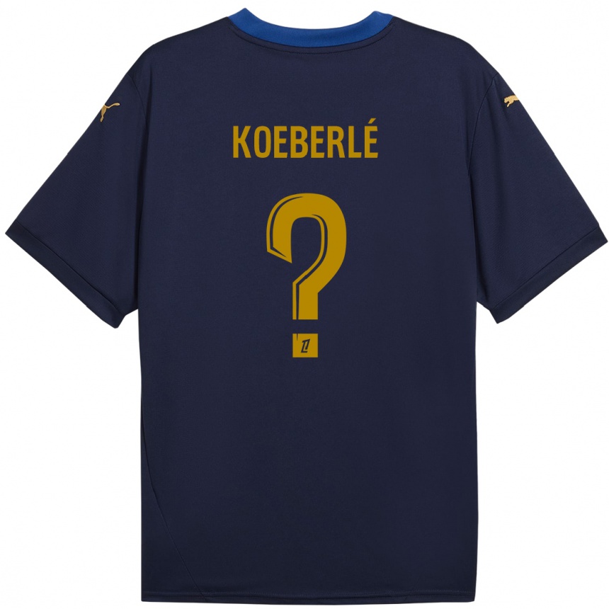 Niño Fútbol Camiseta Samuel Koeberlé #0 Azul Marino Dorado 2ª Equipación 2024/25 México