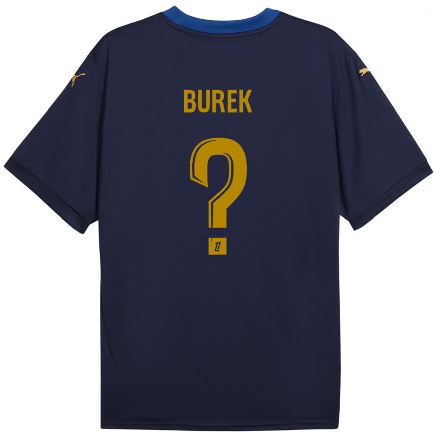 Niño Fútbol Camiseta Sacha Burek #0 Azul Marino Dorado 2ª Equipación 2024/25 México