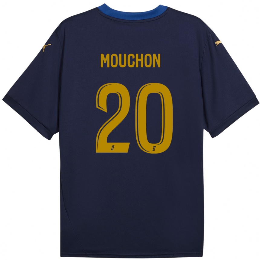 Niño Fútbol Camiseta Noemie Mouchon #20 Azul Marino Dorado 2ª Equipación 2024/25 México