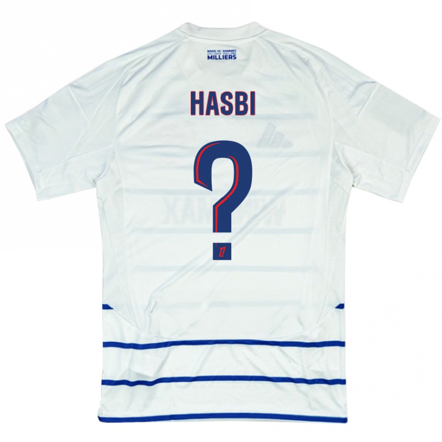 Niño Fútbol Camiseta Walid Hasbi #0 Blanco Azul 2ª Equipación 2024/25 México