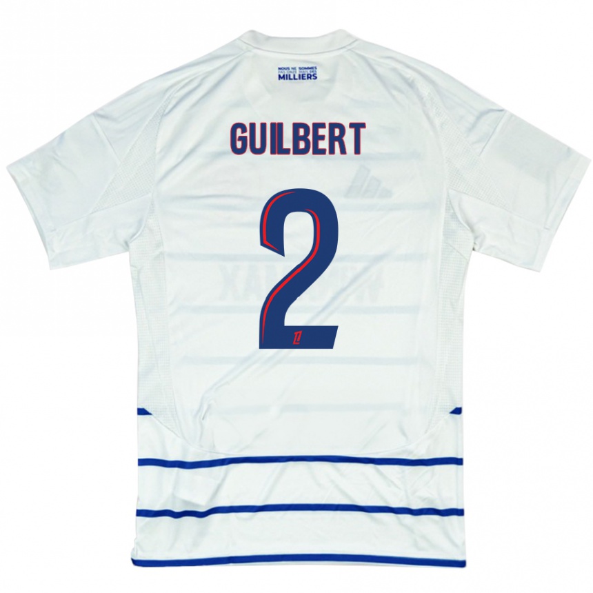 Niño Fútbol Camiseta Frédéric Guilbert #2 Blanco Azul 2ª Equipación 2024/25 México