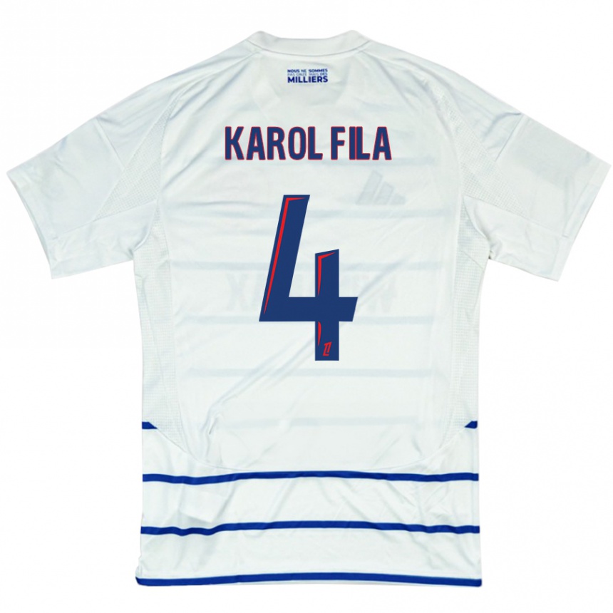 Niño Fútbol Camiseta Karol Fila #4 Blanco Azul 2ª Equipación 2024/25 México