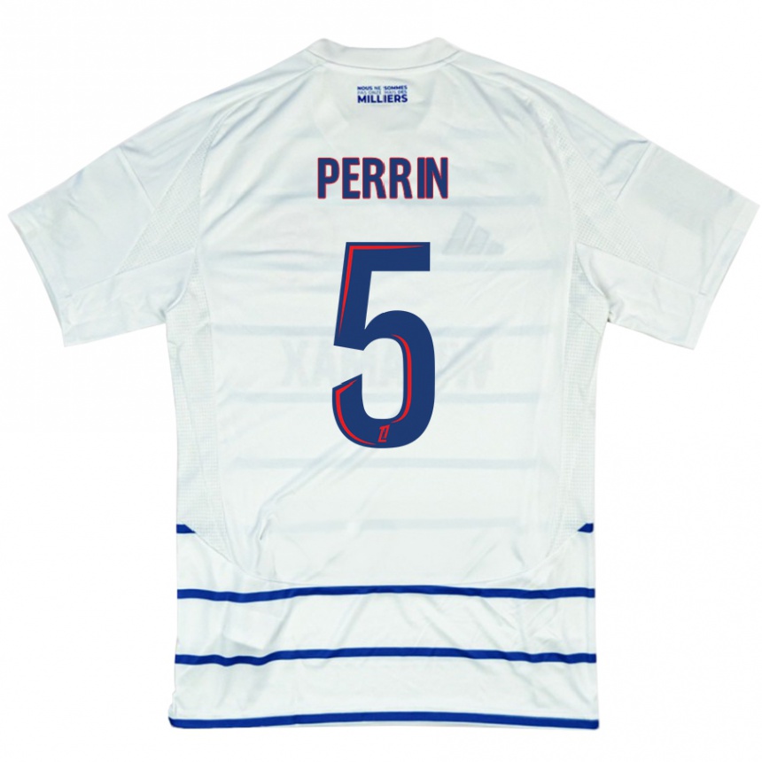 Niño Fútbol Camiseta Lucas Perrin #5 Blanco Azul 2ª Equipación 2024/25 México