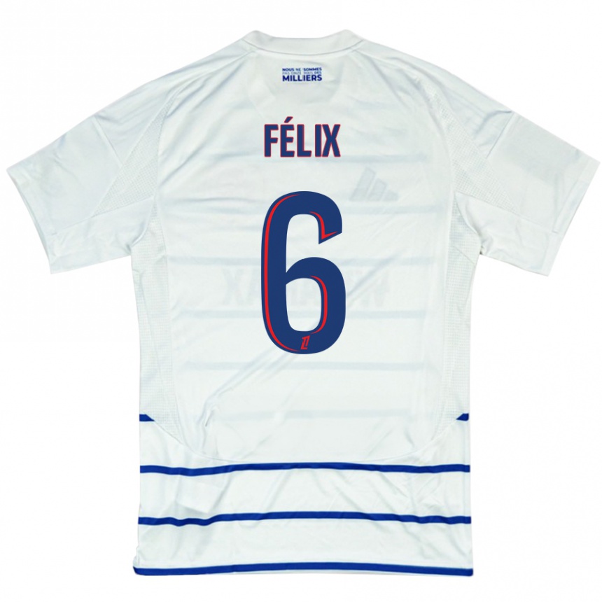 Niño Fútbol Camiseta Félix Lemaréchal #6 Blanco Azul 2ª Equipación 2024/25 México