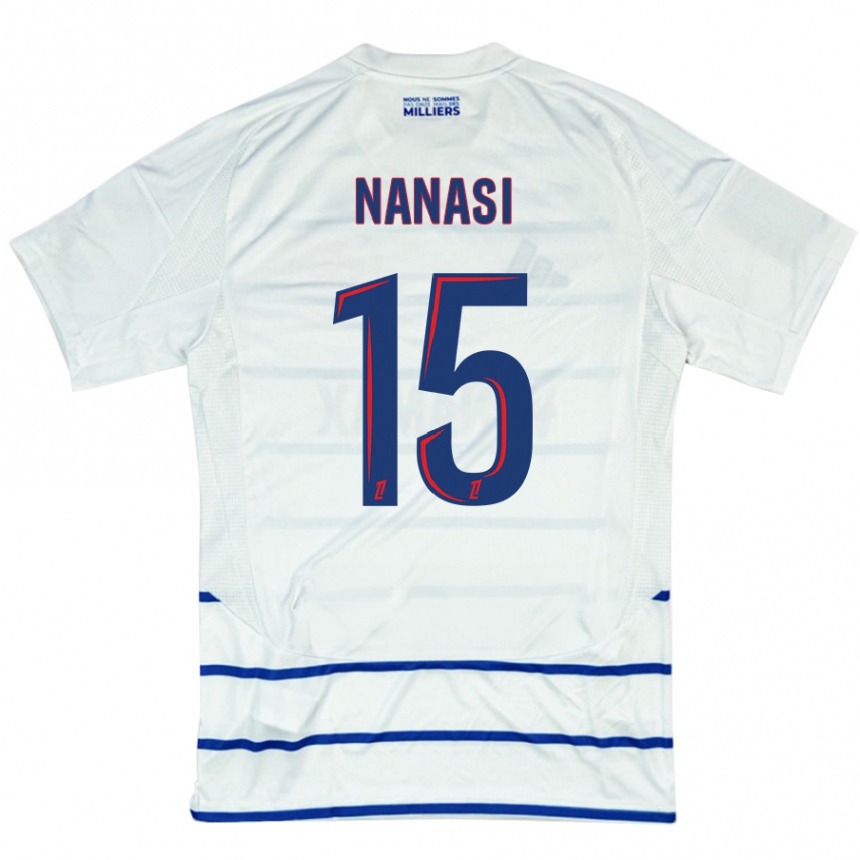 Niño Fútbol Camiseta Sebastian Nanasi #15 Blanco Azul 2ª Equipación 2024/25 México