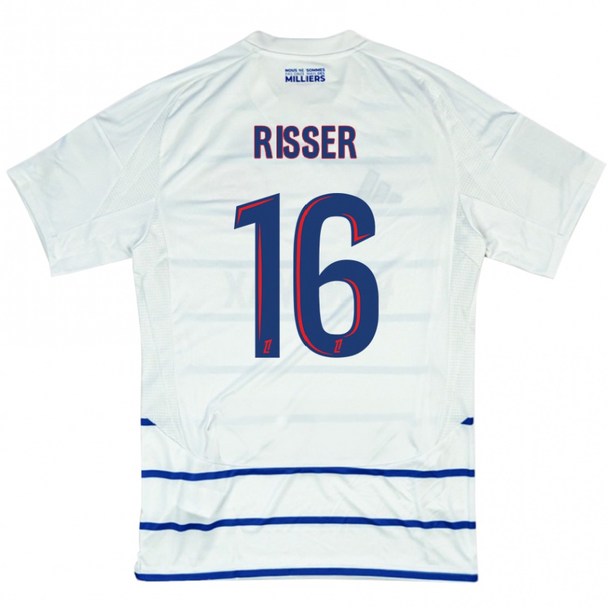 Niño Fútbol Camiseta Robin Risser #16 Blanco Azul 2ª Equipación 2024/25 México