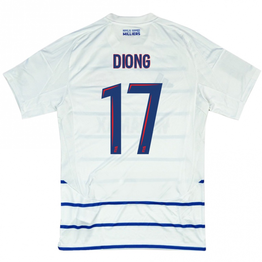 Niño Fútbol Camiseta Pape Diong #17 Blanco Azul 2ª Equipación 2024/25 México