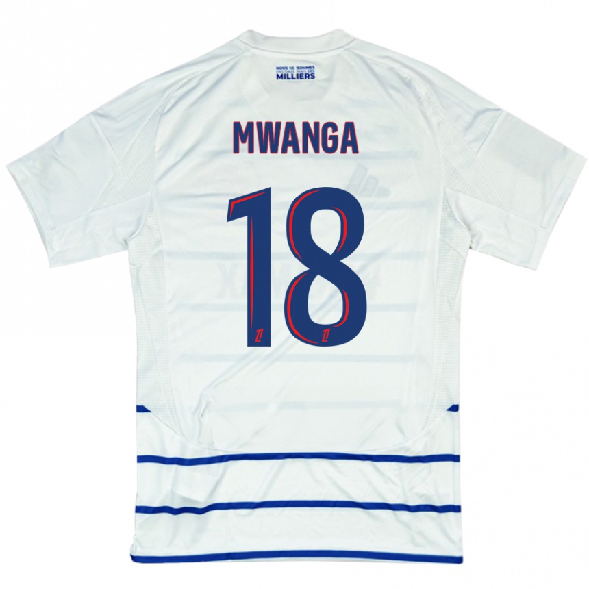 Niño Fútbol Camiseta Junior Mwanga #18 Blanco Azul 2ª Equipación 2024/25 México