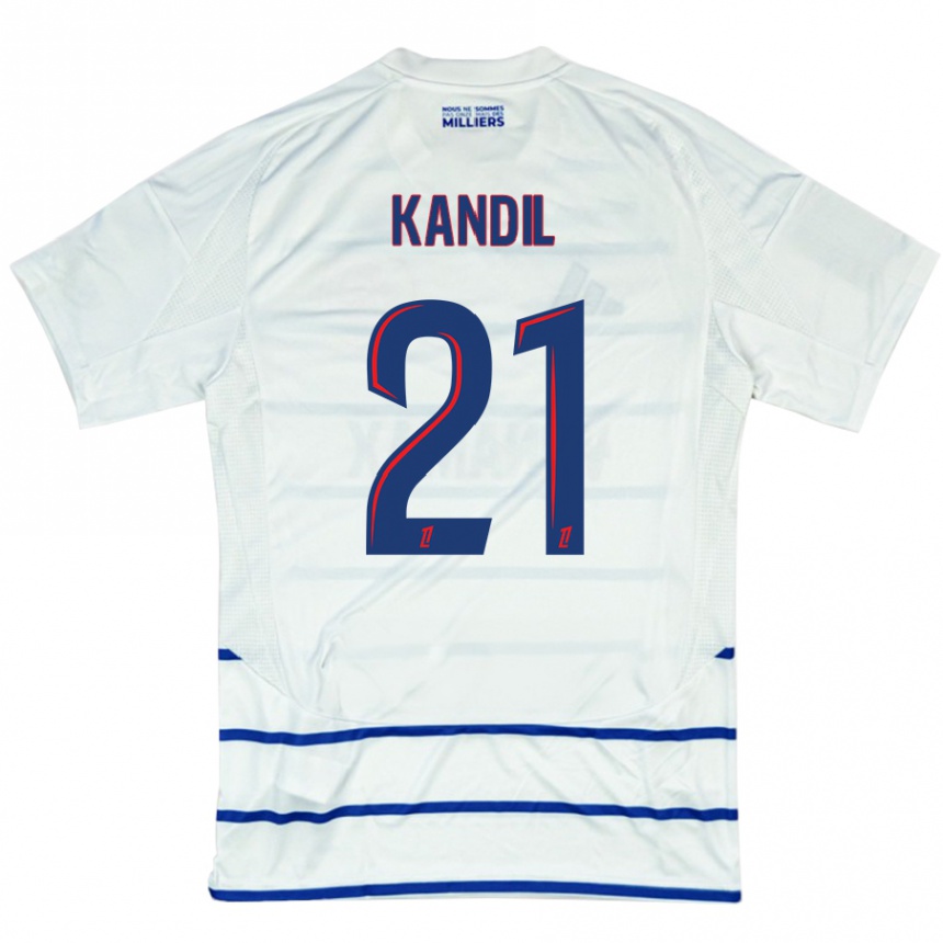 Niño Fútbol Camiseta Nordine Kandil #21 Blanco Azul 2ª Equipación 2024/25 México