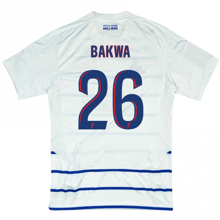 Niño Fútbol Camiseta Dilane Bakwa #26 Blanco Azul 2ª Equipación 2024/25 México