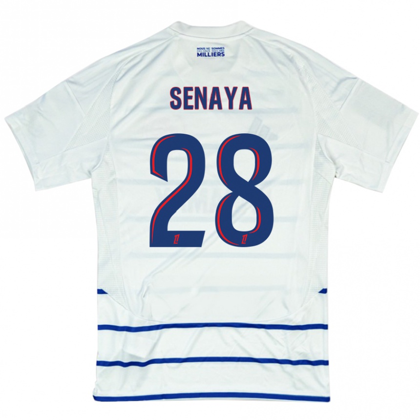 Niño Fútbol Camiseta Marvin Senaya #28 Blanco Azul 2ª Equipación 2024/25 México