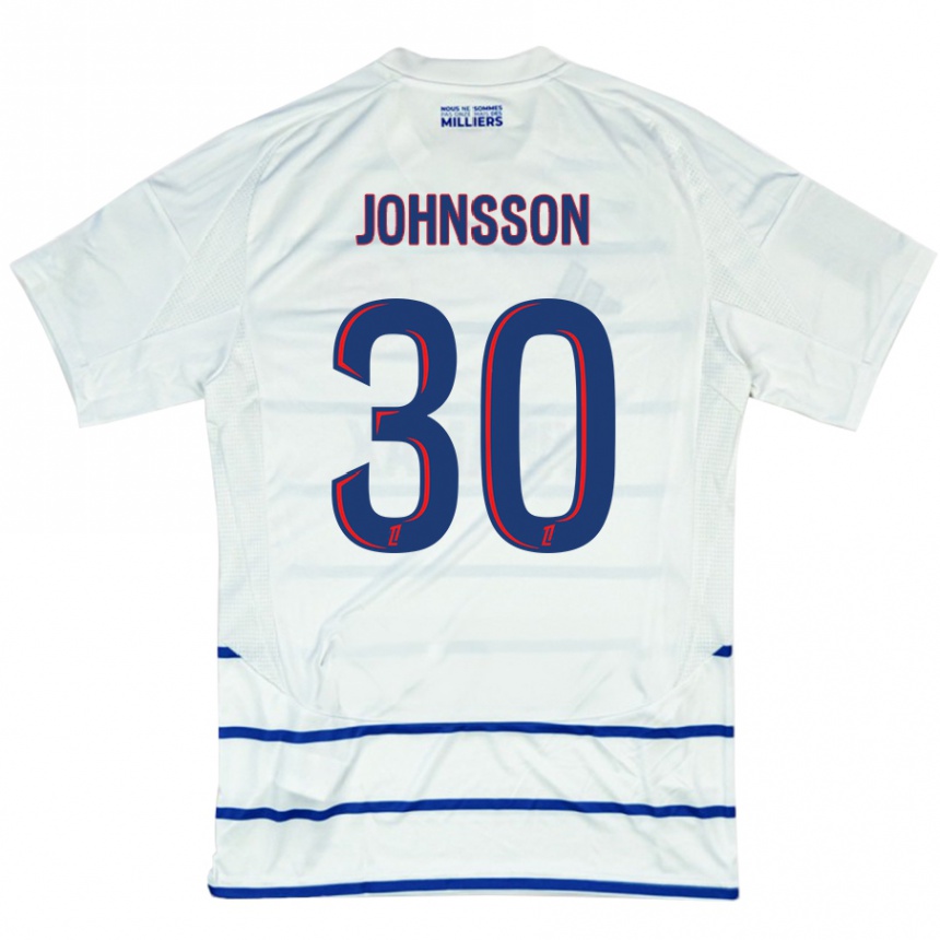 Niño Fútbol Camiseta Karl-Johan Johnsson #30 Blanco Azul 2ª Equipación 2024/25 México