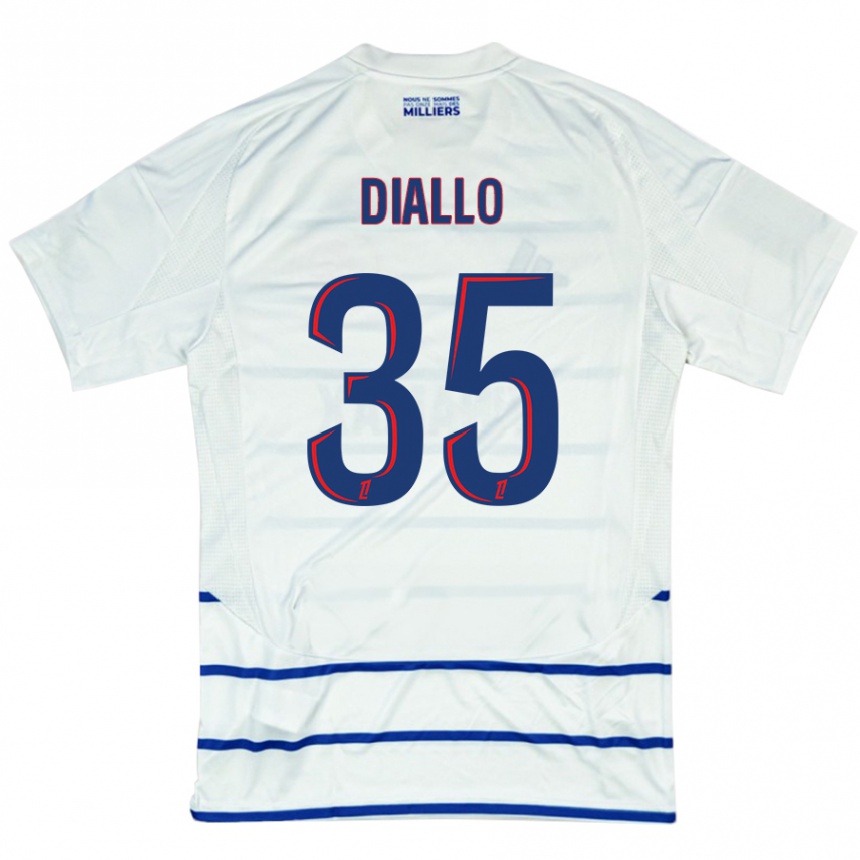 Niño Fútbol Camiseta Tidiane Diallo #35 Blanco Azul 2ª Equipación 2024/25 México