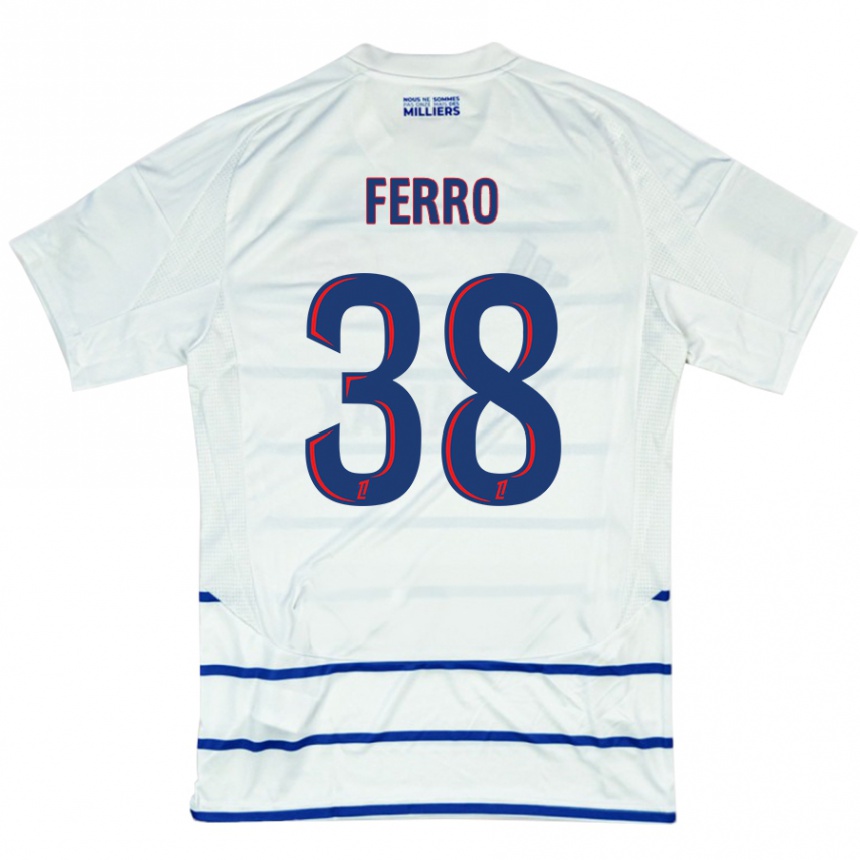 Niño Fútbol Camiseta Nolan Ferro #38 Blanco Azul 2ª Equipación 2024/25 México