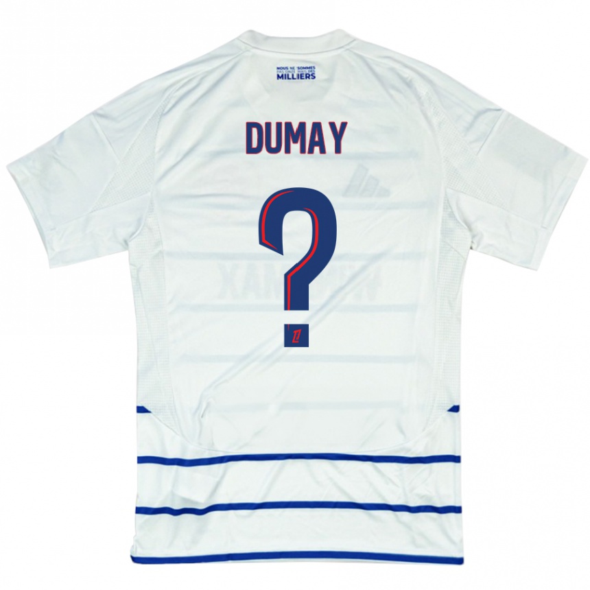 Niño Fútbol Camiseta Yoann Dumay #0 Blanco Azul 2ª Equipación 2024/25 México