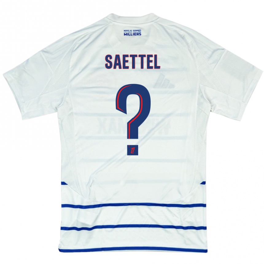 Niño Fútbol Camiseta Tom Saettel #0 Blanco Azul 2ª Equipación 2024/25 México