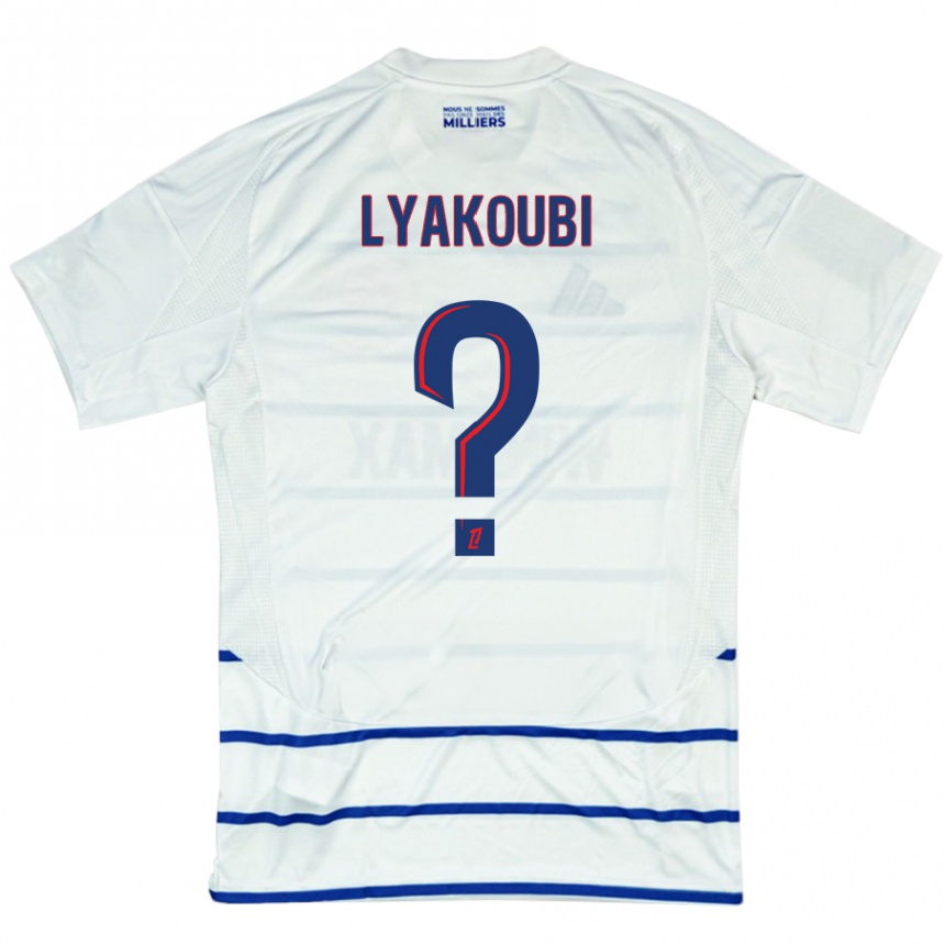 Niño Fútbol Camiseta Oussama Lyakoubi #0 Blanco Azul 2ª Equipación 2024/25 México