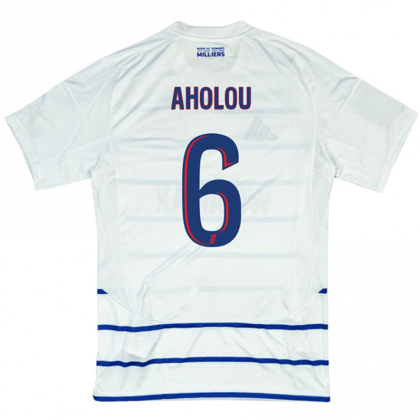 Niño Fútbol Camiseta Jean-Eudes Aholou #6 Blanco Azul 2ª Equipación 2024/25 México