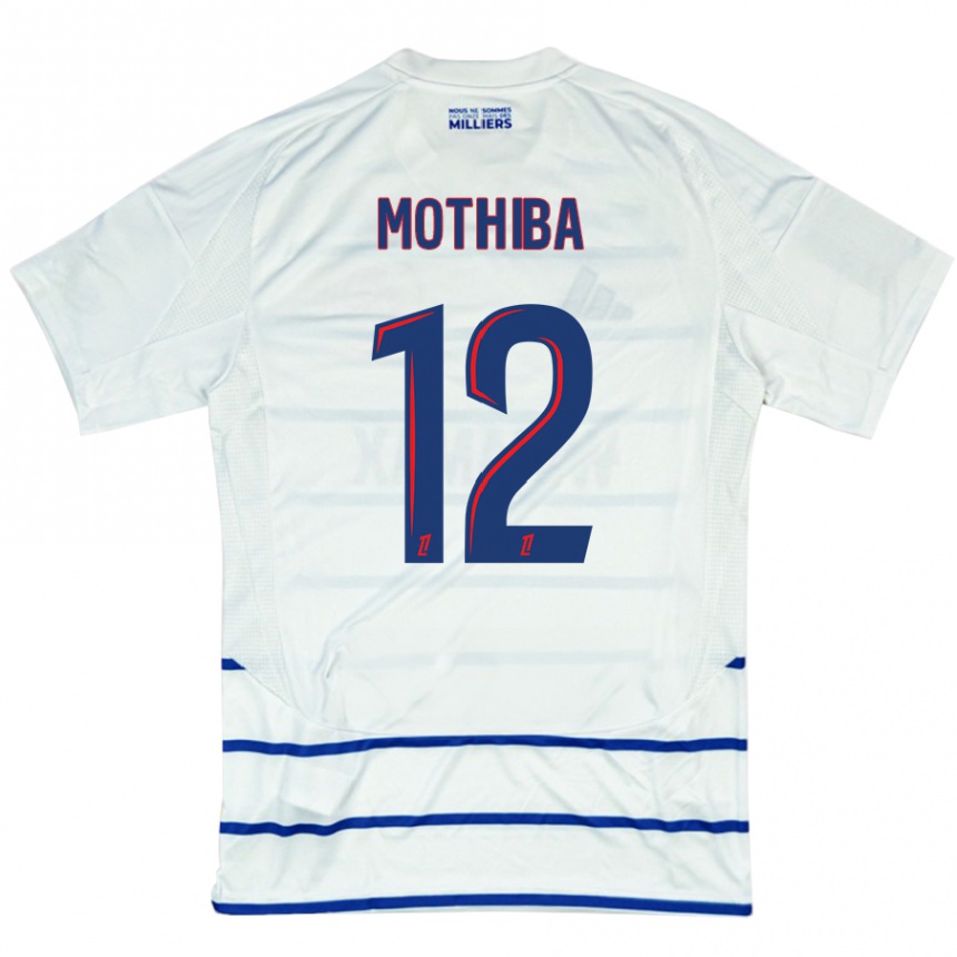 Niño Fútbol Camiseta Lebo Mothiba #12 Blanco Azul 2ª Equipación 2024/25 México