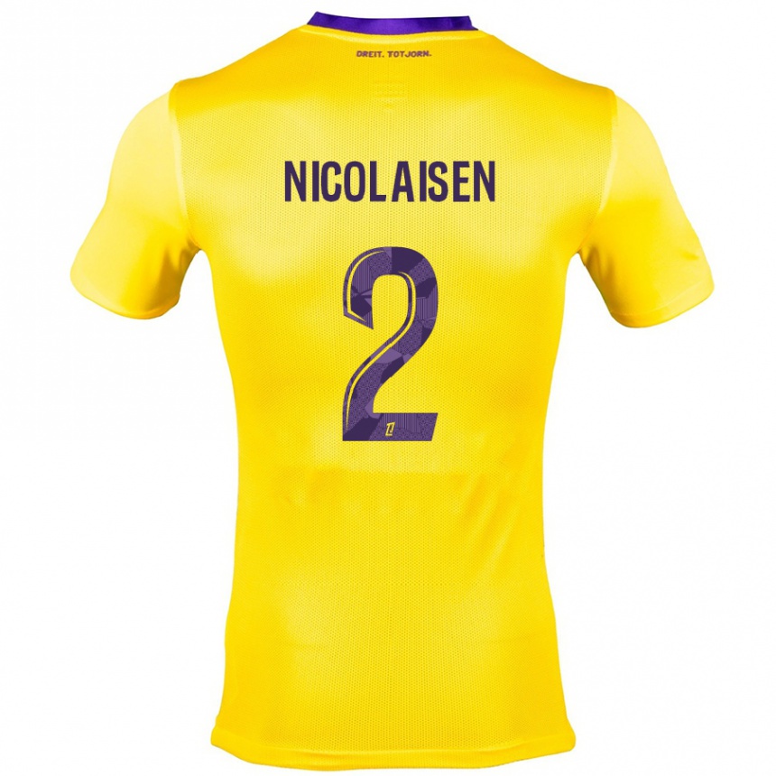 Niño Fútbol Camiseta Rasmus Nicolaisen #2 Amarillo Morado 2ª Equipación 2024/25 México